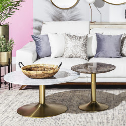 Table d'appoint ACHAM - Marbre & Laiton