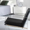Fauteuil BRAW - Inox poli miroir & Cuir Noir