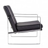 Fauteuil BRAW - Inox poli miroir & Cuir Noir