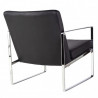 Fauteuil BRAW - Inox poli miroir & Cuir Noir