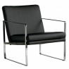 Fauteuil BRAW - Inox poli miroir & Cuir Noir