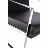 Fauteuil BRAW - Inox poli miroir & Cuir Noir