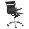 Fauteuil de bureau ALIAS - Inox & Cuir Noir
