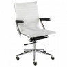 Fauteuil de bureau ALIAS - Inox & Cuir Blanc