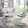 Fauteuil de bureau ALIAS - Inox & Cuir Blanc