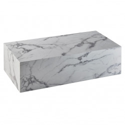 Table basse rectangulaire CUBE - Mabre blanc de Carrare