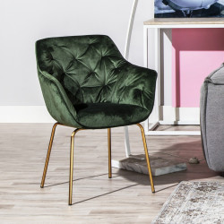Fauteuil MOSHI Velvet & Gold - Green
