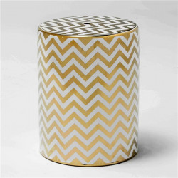 Tabouret ZEISEY - Céramique White & Gold