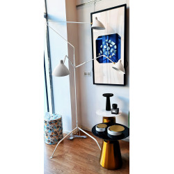 Lampadaire 3 bras pivotants SERGE - White & Gold