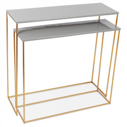 Duo de consoles JENSEN - Gris émaillé & Gold