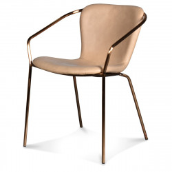 Fauteuil YOLA - Chamagne rosé & acier cuivré