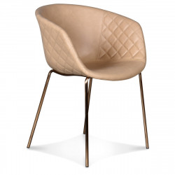 Fauteuil CHANCE - Chamagne rosé & acier cuivré