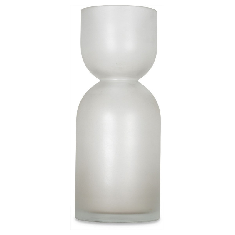 Vase AZIR - verre soufflé Blanc satiné
