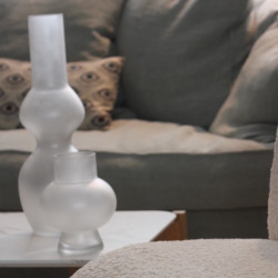 Vase LYAM - verre soufflé Blanc satiné