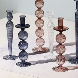 Bougeoir chandelier BACCA - Cristallin - 3 coloris au choix