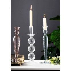 Bougeoir chandelier BACCA - Cristallin - 3 coloris au choix