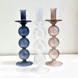 Bougeoir chandelier BACCA - Cristallin - 3 coloris au choix