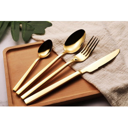 Coffret ménagère 24 pièces DIAX - Inox doré