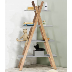 Etagère TIPI - Gris perle & Bois de hêtre