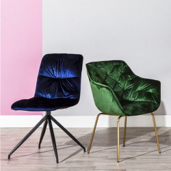 Chaise ATSHO - Velours Navy blue