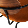 Chaise SCUELA à accoudoirs - Velours côtelé & bois de Noyer