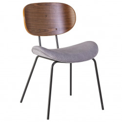 Chaise PERFY  - Velours côtelé & bois de Noyer
