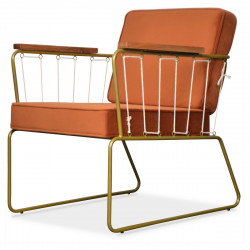 Fauteuil RIVIERA - Velours Ambre & Golden iron