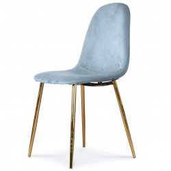 Chaise BAYAN - Pastel blue & Gold