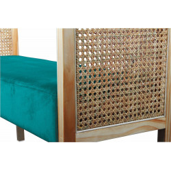 Banquette CANNA Velours - Bleu Canard