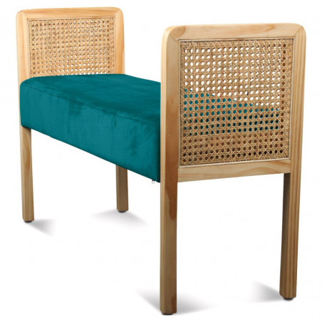 Banquette CANNA Velours - Bleu Canard Banquette CANNA Velours - Bleu Canard