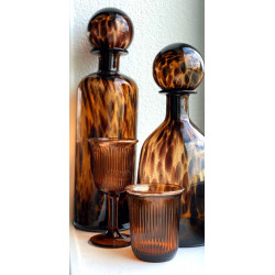 Vase BOTEO en verre soufflé - Ambre Léopard
