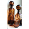 Vase BOTEO en verre soufflé - Ambre Léopard