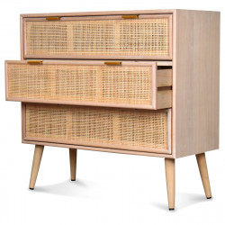 Commode CANNAGE - Hêtre & Rotin tressé
