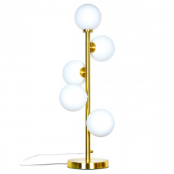 Lampe à poser GLOBUS multi - Laiton doré & Verre opalin