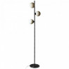 Lampadaire GLOBUS - Acier Black & Verre opalin