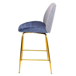 Chaise GAB Velvet & Gold - Bleu nuage