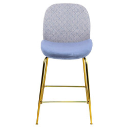 Chaise GAB Velvet & Gold - Bleu nuage