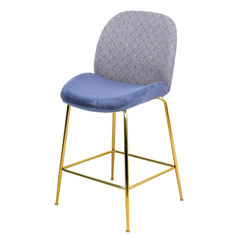 Chaise GAB Velvet & Gold - Bleu nuage