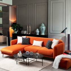 Canapé d'angle ELYANE - Orange Tangerine