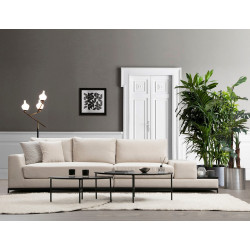 Canapé 4 places PHINEAS - Beige & Black