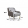 Fauteuil ELYANE - Gris chiné