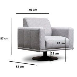 Fauteuil pivotant ODEON - Gris chiné