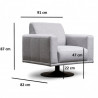 Fauteuil pivotant ODEON - Gris chiné
