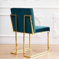 Fauteuil QUEEN - Prussian blue & Gold