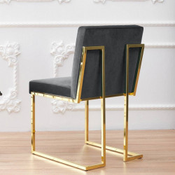 Chaise QUEEN - Gray & Gold