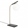 Lampe à poser GLOBUS Curve - Laiton patiné & Verre opalin