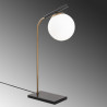 Lampe à poser GLOBUS Curve - Laiton patiné & Verre opalin
