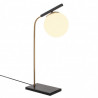 Lampe à poser GLOBUS Curve - Laiton patiné & Verre opalin