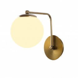 Applique GLOBUS Curve - Laiton patiné & Verre opalin
