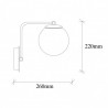 Applique GLOBUS Curve - Laiton patiné & Verre opalin